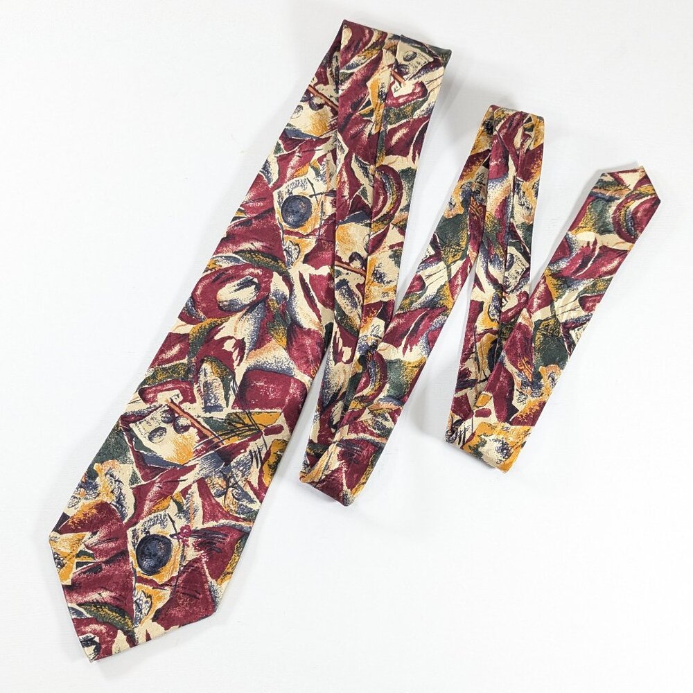 100% silk MONTAGUT Paris abstract floral neck tie